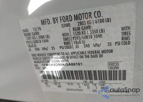 2019 Ford Explorer Xlt from USA, damaged, VIN 1FM5K8D86KGA86161